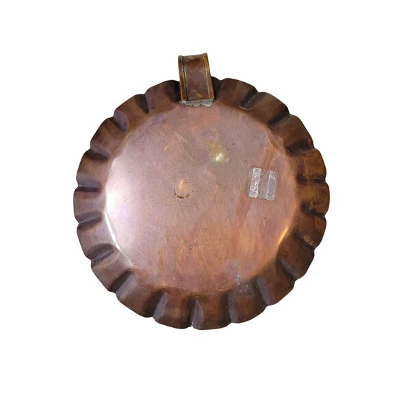 Vintage Copper Candlestick Holder Taper With Patina Punched - Picture 3 of 4